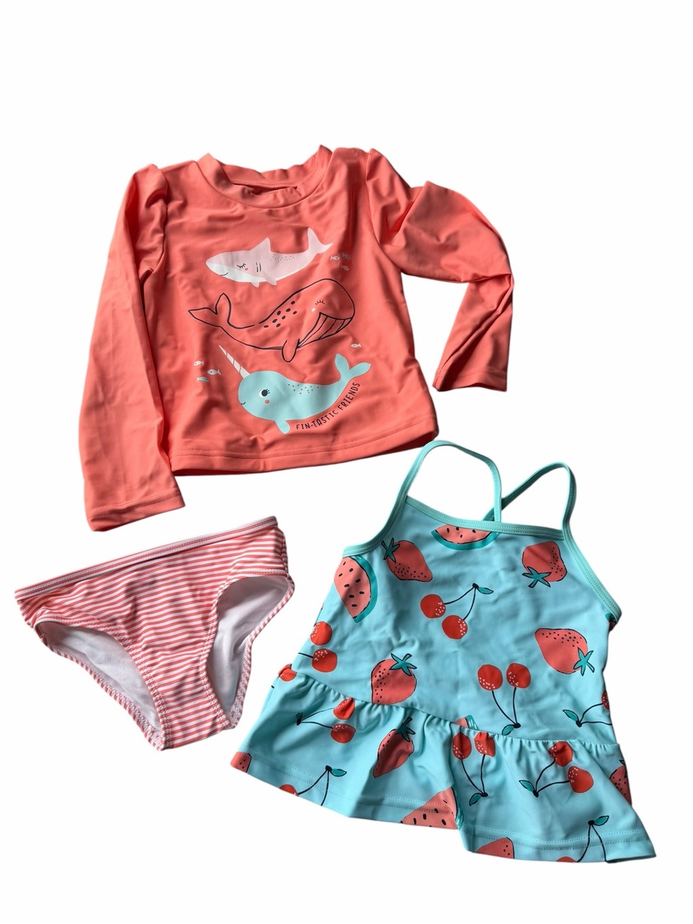Simple Joys by Carter's Girls 3 Piece Rashguard Swim Set Size 5T #260070
